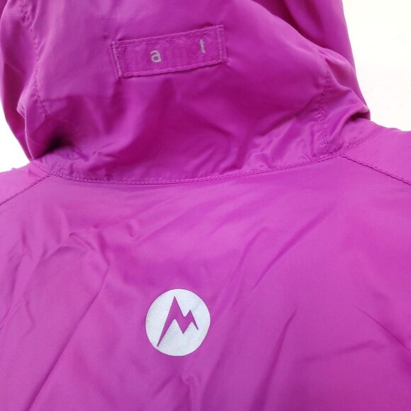 Marmot Windbreaker Rain Jacket Women M Full Zip Trail Wind Hoody Hiking Packable - Picture 11 of 16